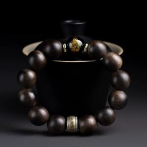 agarwood buddha mala bracelet with guardian bead