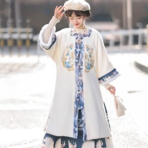 Women's Ming Style Hanfu Set - Traditional Chinese Embroidered Robe & MaMian Skirt - Elegant Ethnic Costume for Daily Wear, Photoshoots & Events